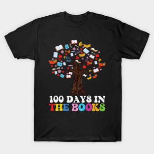 100 Days in the Books Reading Teacher 100th Day of School T-Shirt